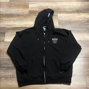 DIXXON Black Full-Zip Hooded Sweatshirt with Chest Logo